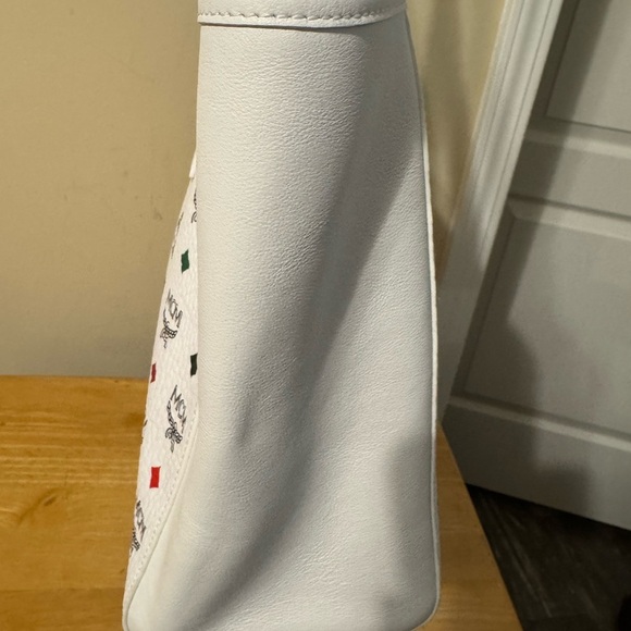 MCM White Multicolor Logo Tote Bag - Picture 4 of 9
